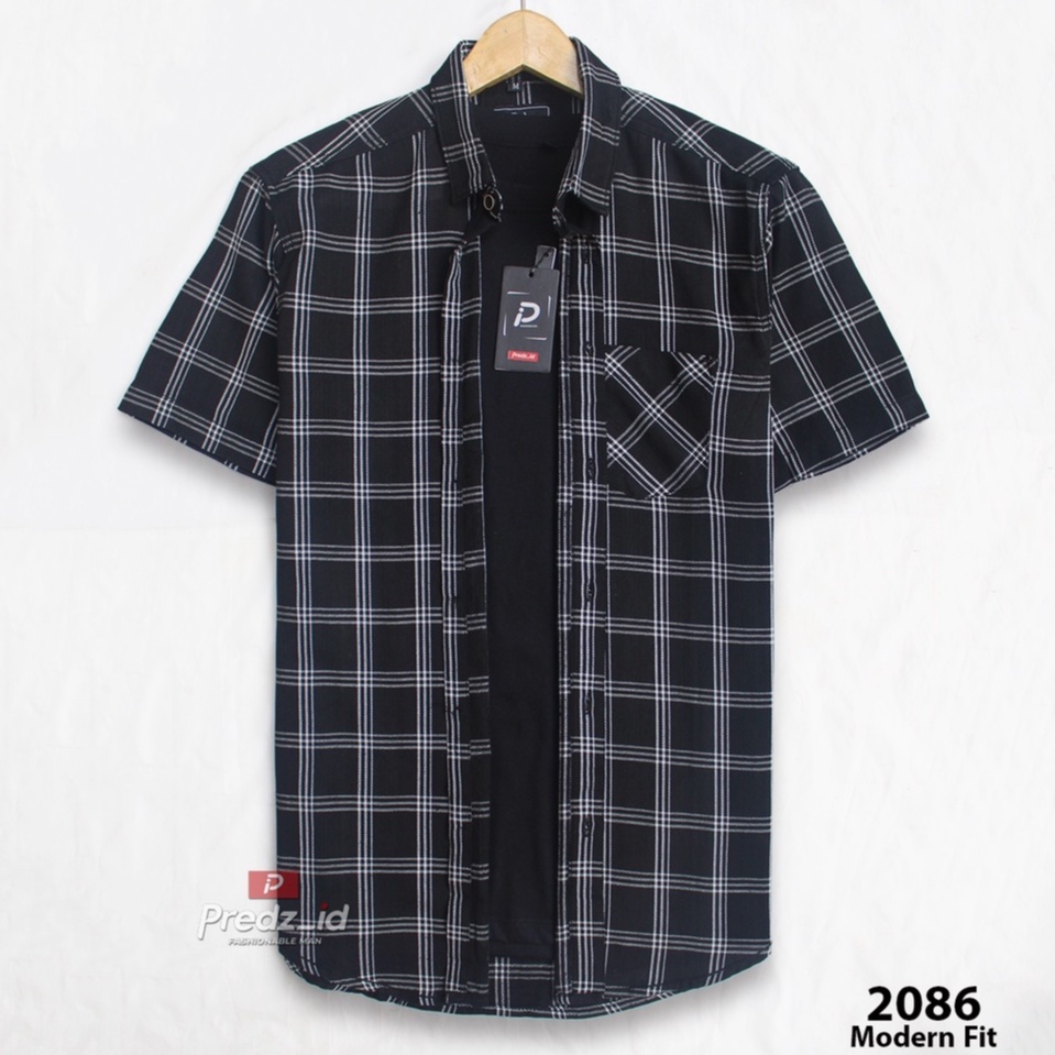 Premium Original(Realpic)Berkualitas ya baju atasan Kemeja Flanel Pria Lengan Pendek Kemeja Flanel P