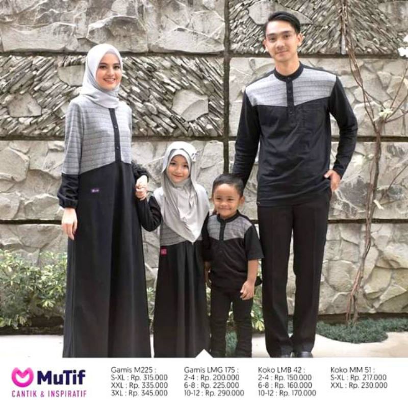 [COD] Baju Gamis Couple Sarimbit Keluarga Terbaru Kaos MUTIF 225 | MM 51 | LMG 175 | LMB 42 ORIGINAL