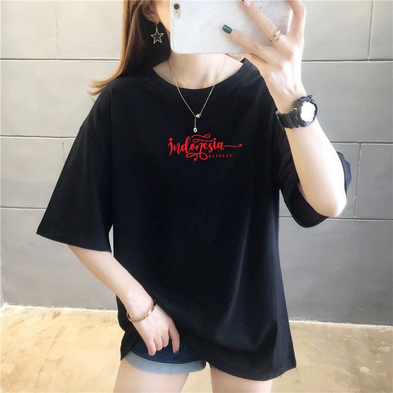 YOURSTYLE1119 - KAOS INDONESIA MERDEKA KEKINIAN TERLARIS KEREN UNISEX OVERSIZE