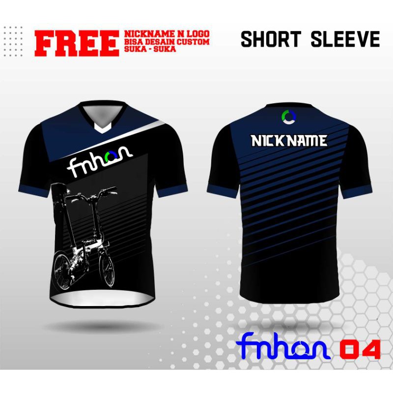 Jersey sepeda Fnhon lengan pendek