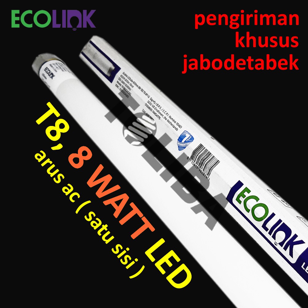 lampu led T8 ecolink 60Cm 8w / lampu TL LED 8 Watt belum termasuk kap sni tl-d led