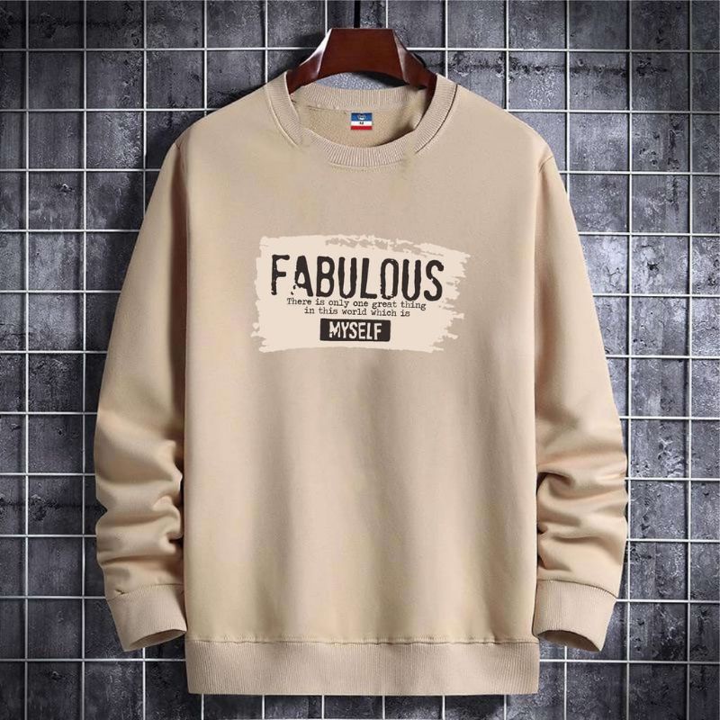 Sweater basic pria wanita kekinian FABULOUS crewneck terbaru bahan fleece tebal