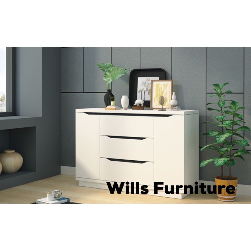 Buffet Pendek Minimalis Putih Glossy Murah Makassar