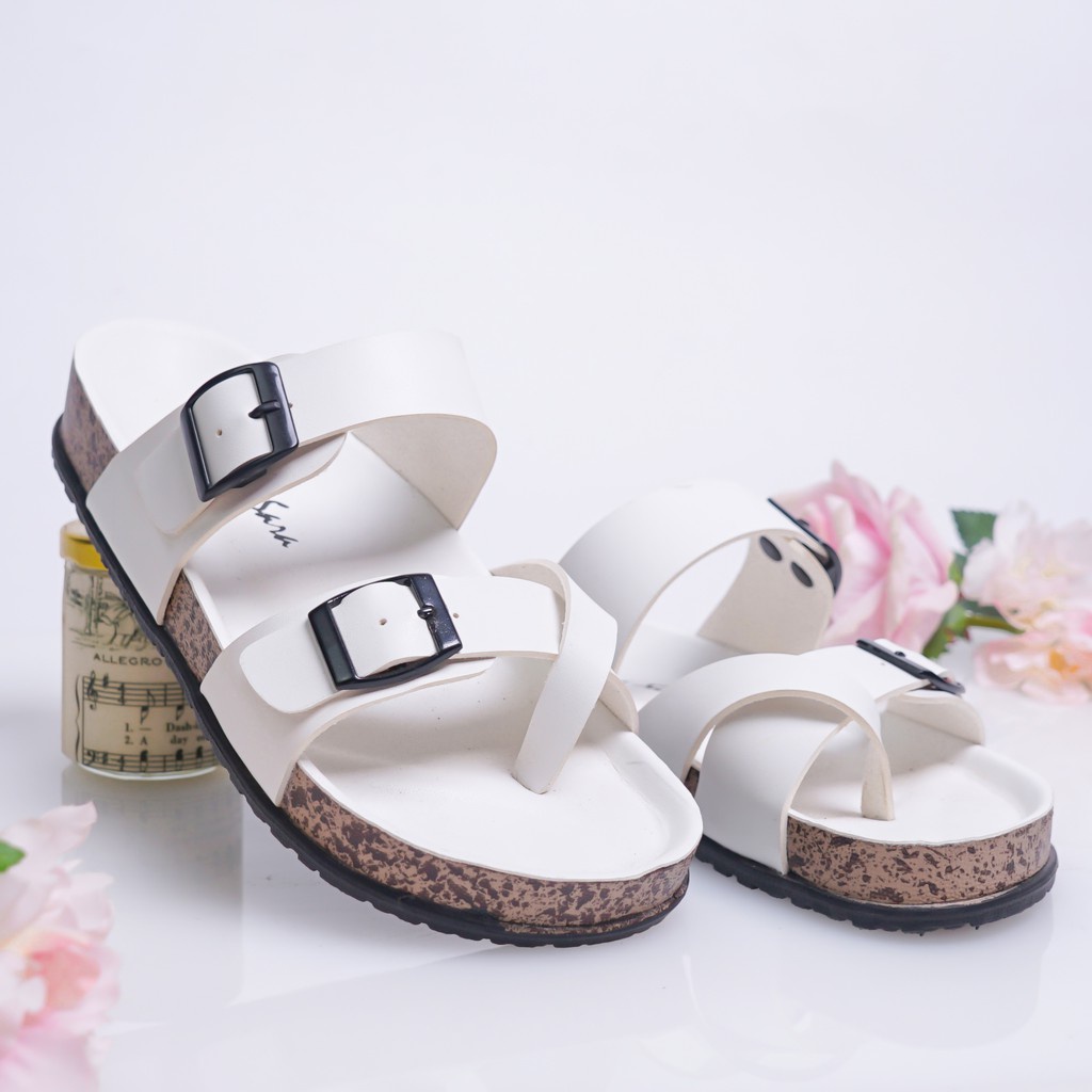 Sandal Wanita Casual Sandal Slop Sol Puyuh Strap Double Silang