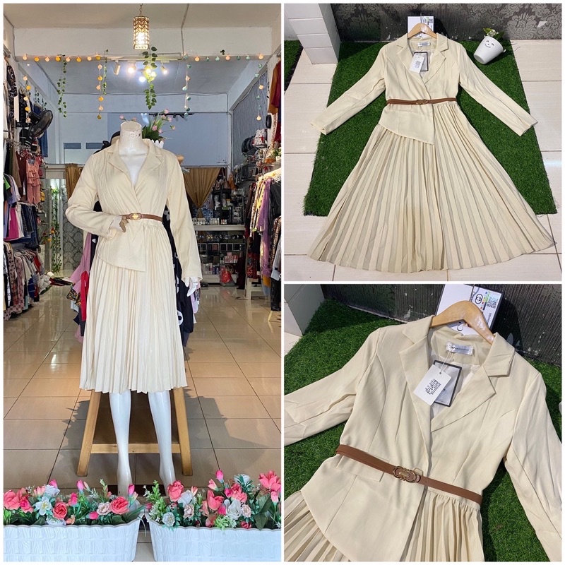 yanzu plisket dress import premium china