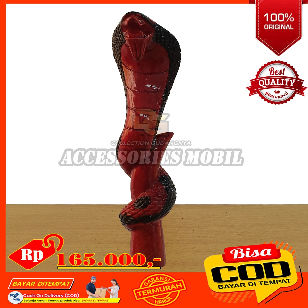 Tuas Perseneling Mobil Variasi Custom Kepala Cobra Merah Hitam