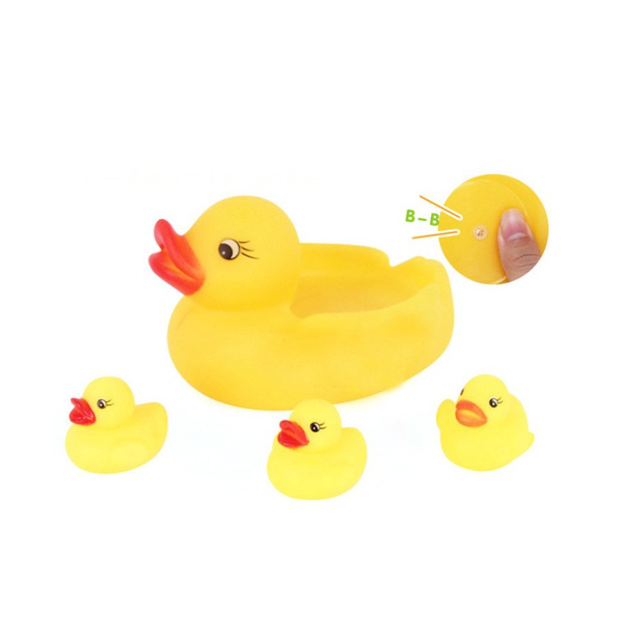 DK Mainan Induk + Anak Bebek Karet Isi 4 Pcs / Mainan Mandi Anak Bebek Murah