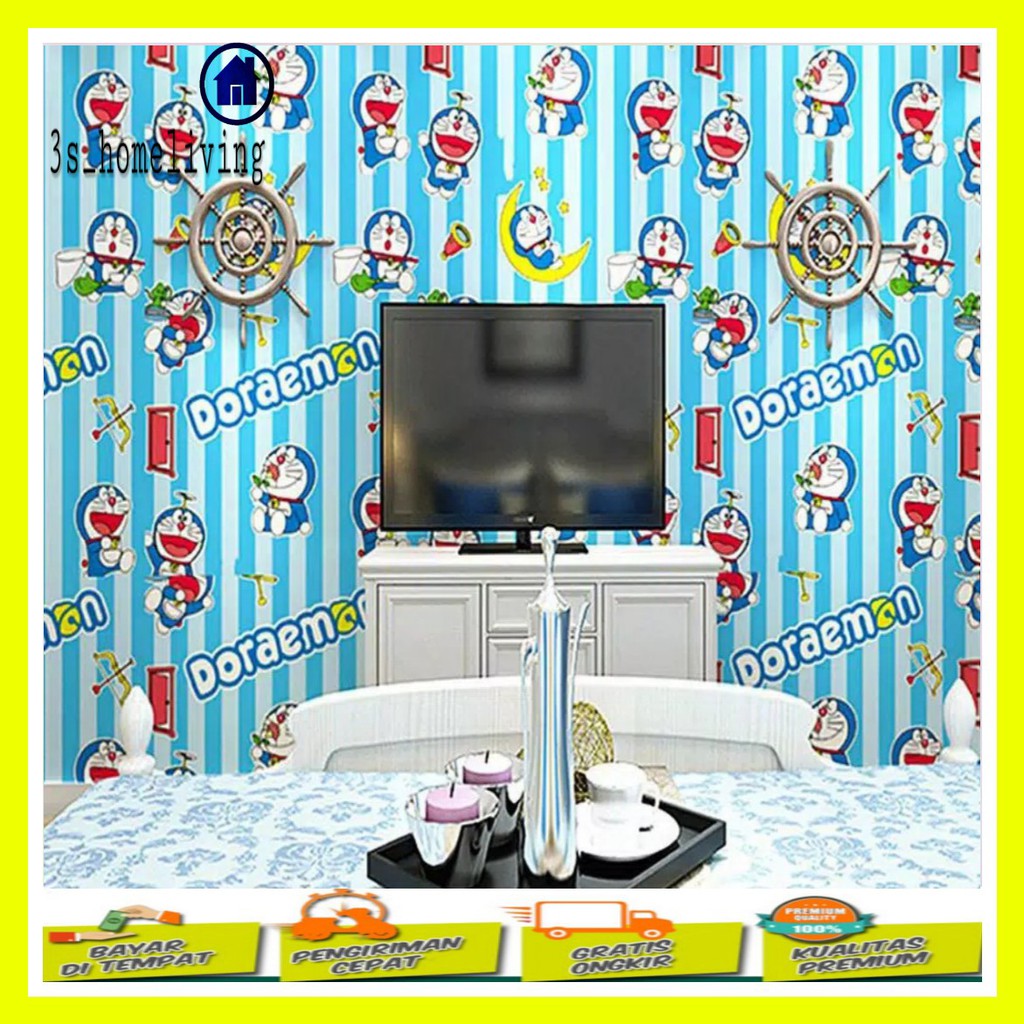 Wallpaper Dinding Salur Doraemon Wall Sticker Wallpaper Doraemon