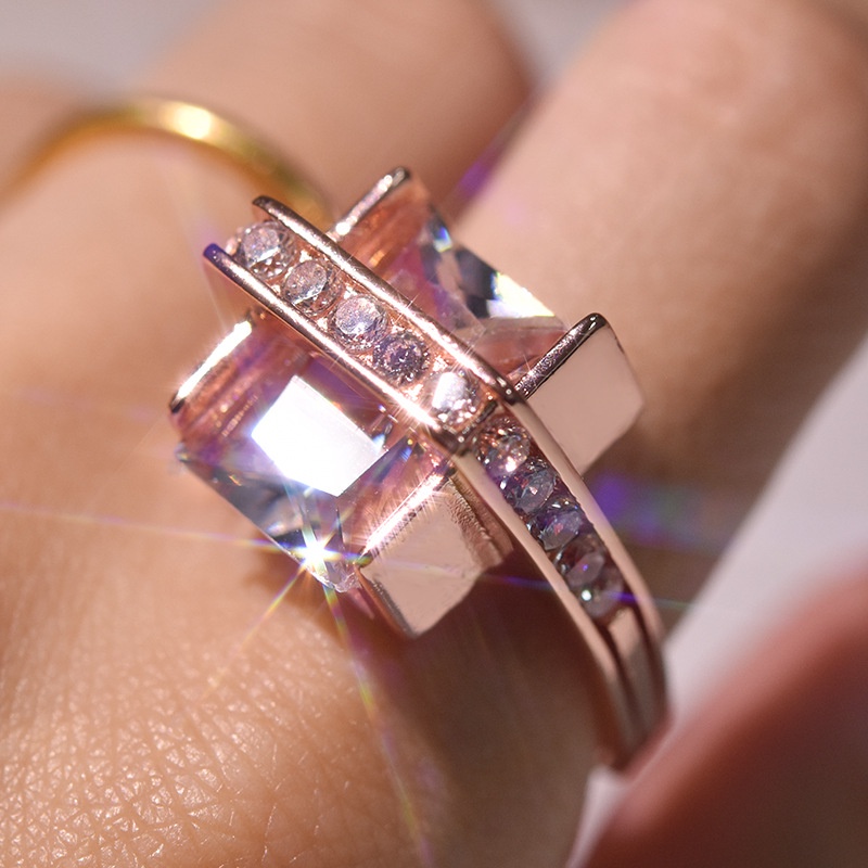 Cincin Bahan Sterling Silver 925 Warna Rose Gold Untuk Wanita Ccb57