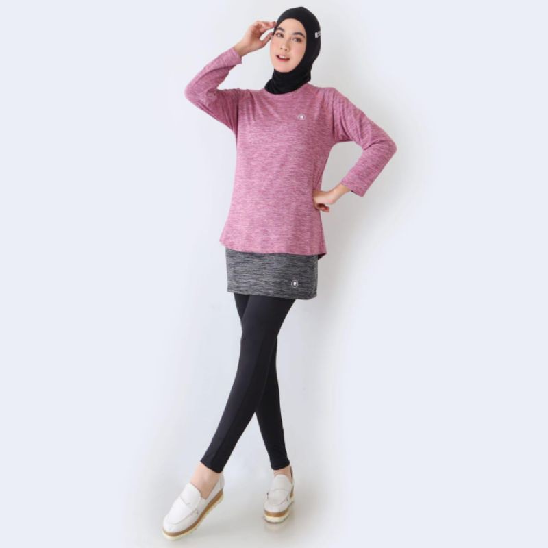 HITJAB Baju Olahraga Tangan Panjang Ladies Gym Running Bersepeda Jumbo 9-0220 / 9-0221-1