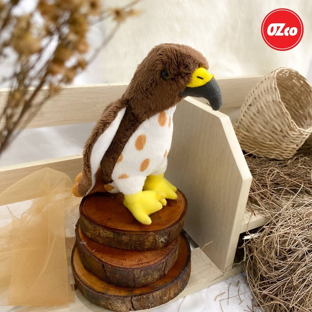 Boneka Hewan Burung Elang Ekor Merah Red Tailed Hawk Original OZco SOZ074