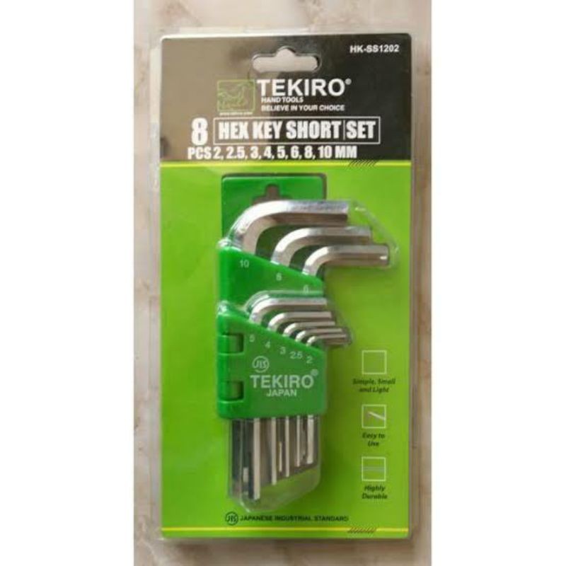 Kunci L Set Pendek Tekiro 1.5 - 10mm