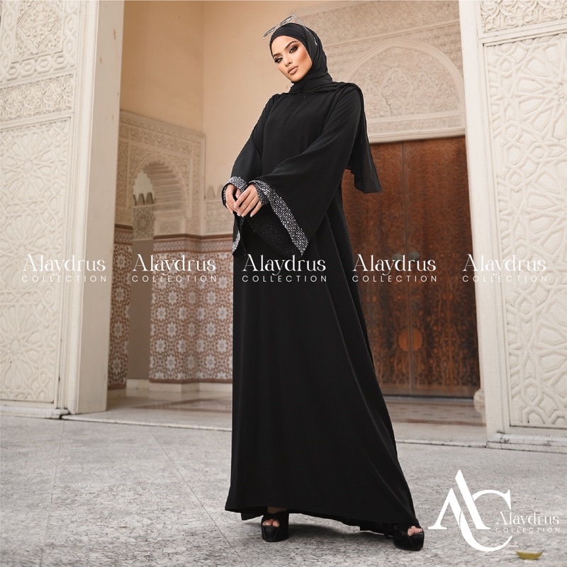 Abaya Turkey Hitam Gamis Dress Saudi Bahan Jetblack 864