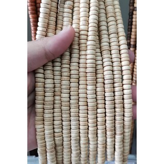 Manik Kayu Pucalet Wood Bead 8x3 5MM Bahan Kalung Gelang  