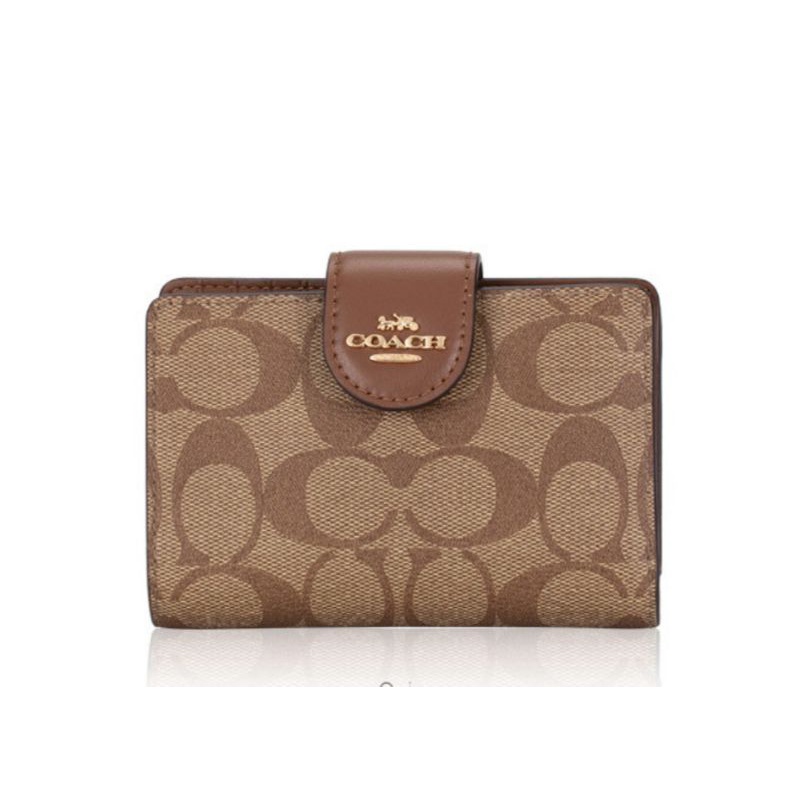 Coach Medium Corner Zip Wallet In Signature Canvas(C0082)