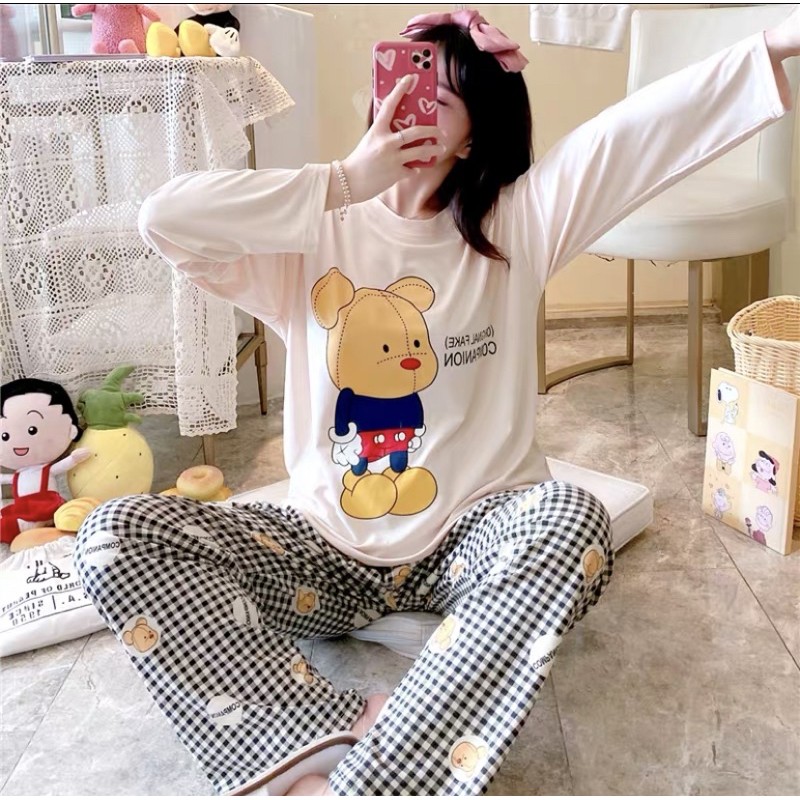 JC- STELAN IMPORT PP OVERSIZE / Set Piyama wanita Import murah / stelan tidur Wanita kekinian