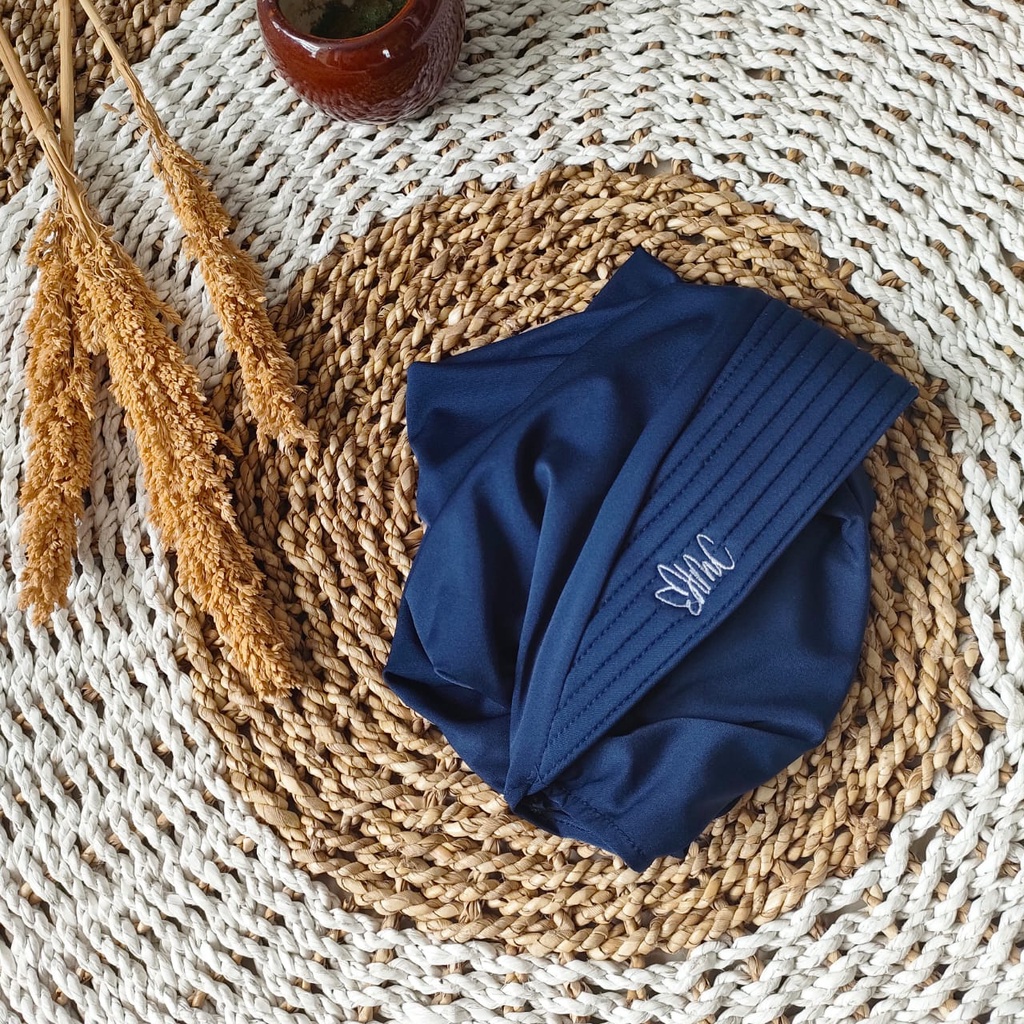 Jilbab Sport Murah Hijab Olahraga Bergo Jersey Instant Premium || Hijab volly-NAVY SHORT