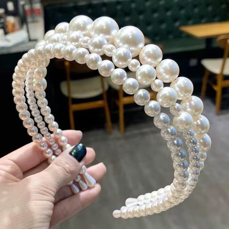 (Pimenova) Bando Gaya Korea Mutiara Pearl Wanita Aksesoris Fashion Wanita Headband Mutiara Import