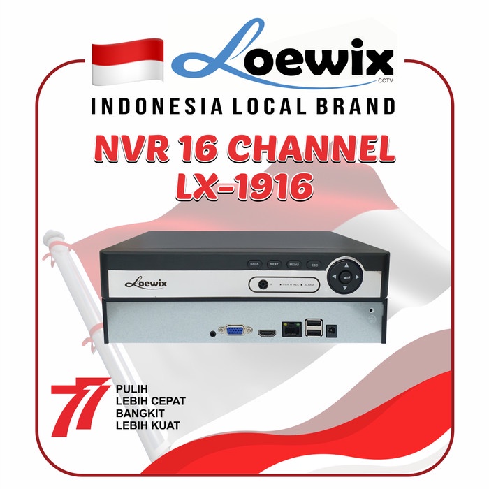 {ElekStore} LOEWIX NVR IP KAMERA 16 CHANNEL LX-1916 XMEYE 16CH SUPPORT 5MP ONVIF Diskon