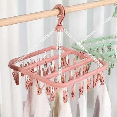 Hanger 32 jepit gantungan jemuran baju kaos kaki serbaguna laundry set