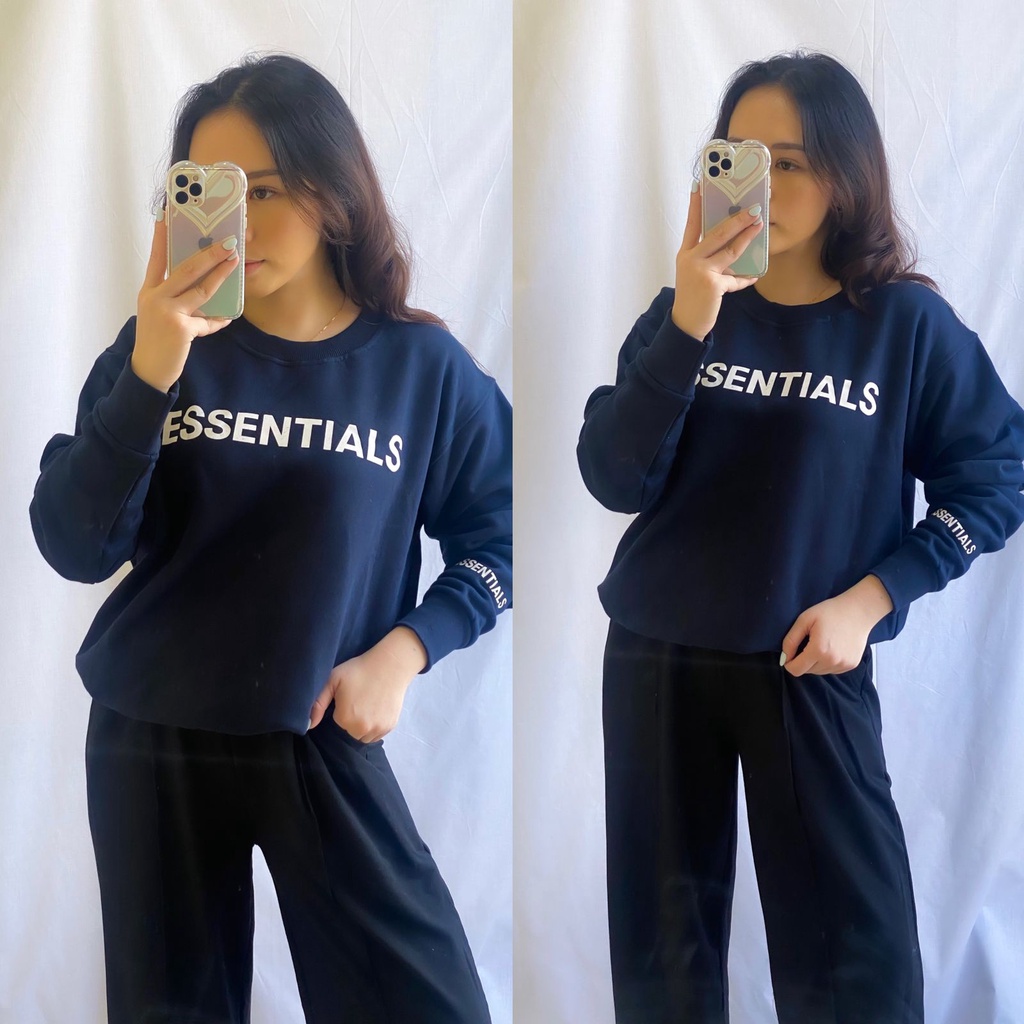 INFINITEE Sweater Oversized Crewneck Pria Dan Wanita