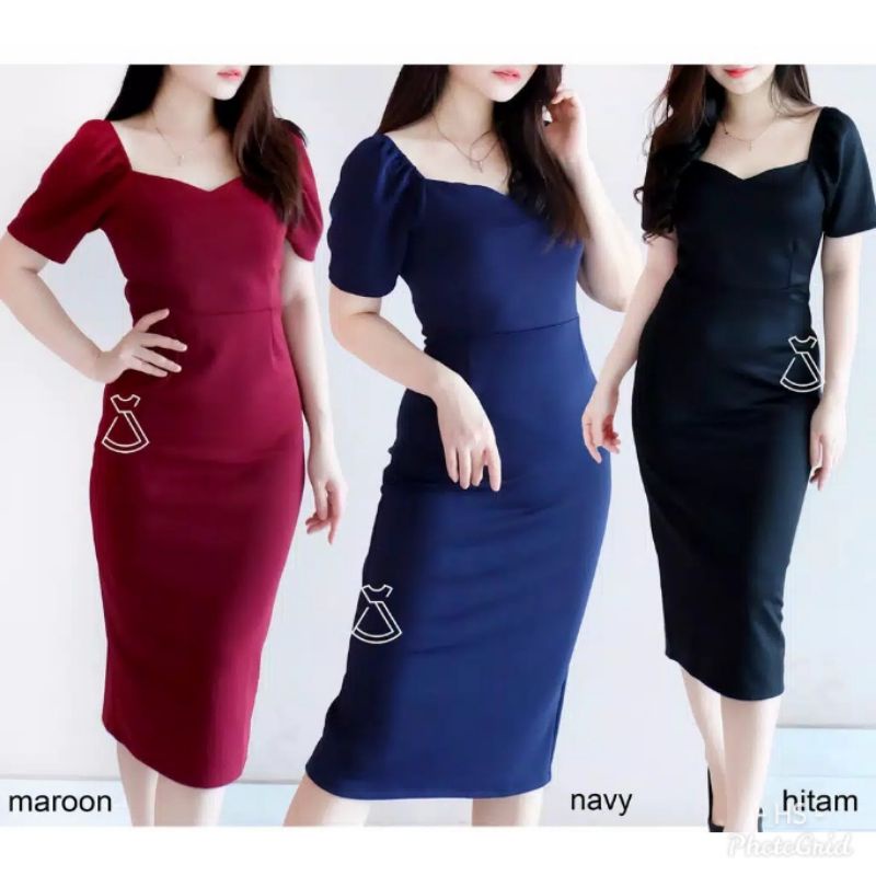 DRESS KOREAN FANNY/TAYLOR VIN BAHAN SCUBA PREMIUM/DRESS PESTA