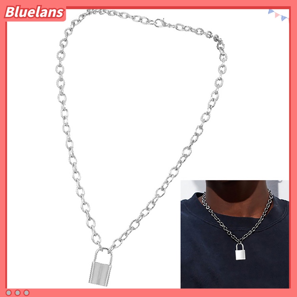 Kalung Rantai Dengan Liontin Gembok Model Simple Untuk Unisex