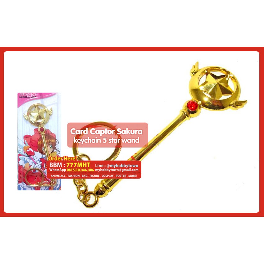 Card Captor Sakura Keychain : Five Star Wand