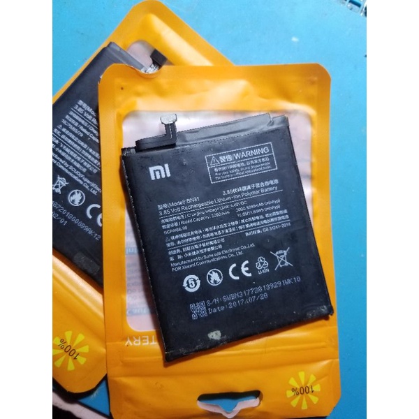 batre baterai xiaomi redmi note 5a 5a pro S2 Mi A1 bn31 ori copotan normal garansi
