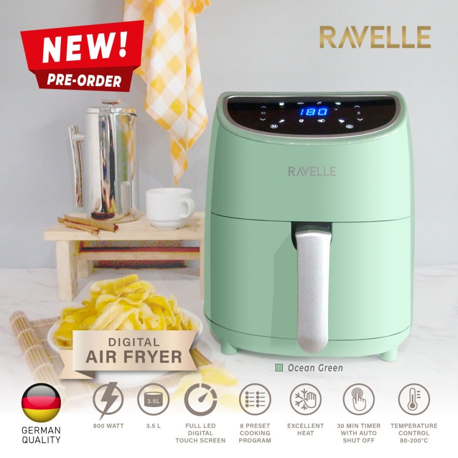 Ravelle Air Fryer Digital 3.5 L Alat Goreng Tanpa Minyak