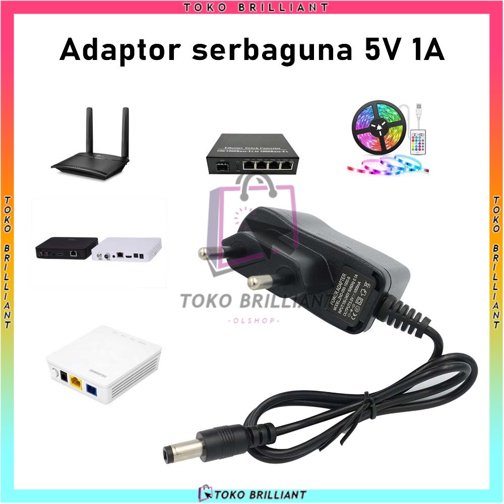 [ADAPTOR NORMAL] Adaptor 5V-1A untuk power tambahan USB HUB 5 VOLT - 1 AMPERE Normal