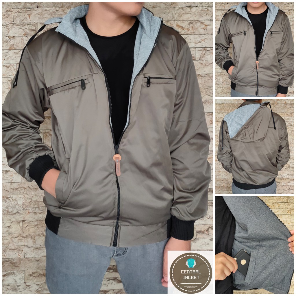 JAKET BOLAK BALIK PRIA - JAKET PARASUT PRIA HOODIE TASLAN MAYER