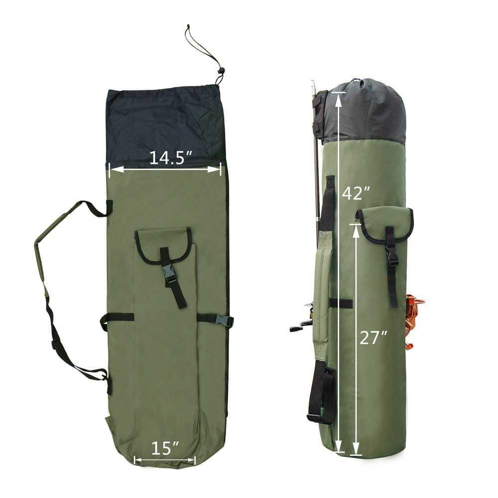 (BISA COD) Shaddock Tas Mancing Large Capacity Handcuffs Shoulder Bag - LLJS667 [Hijau Army]-2