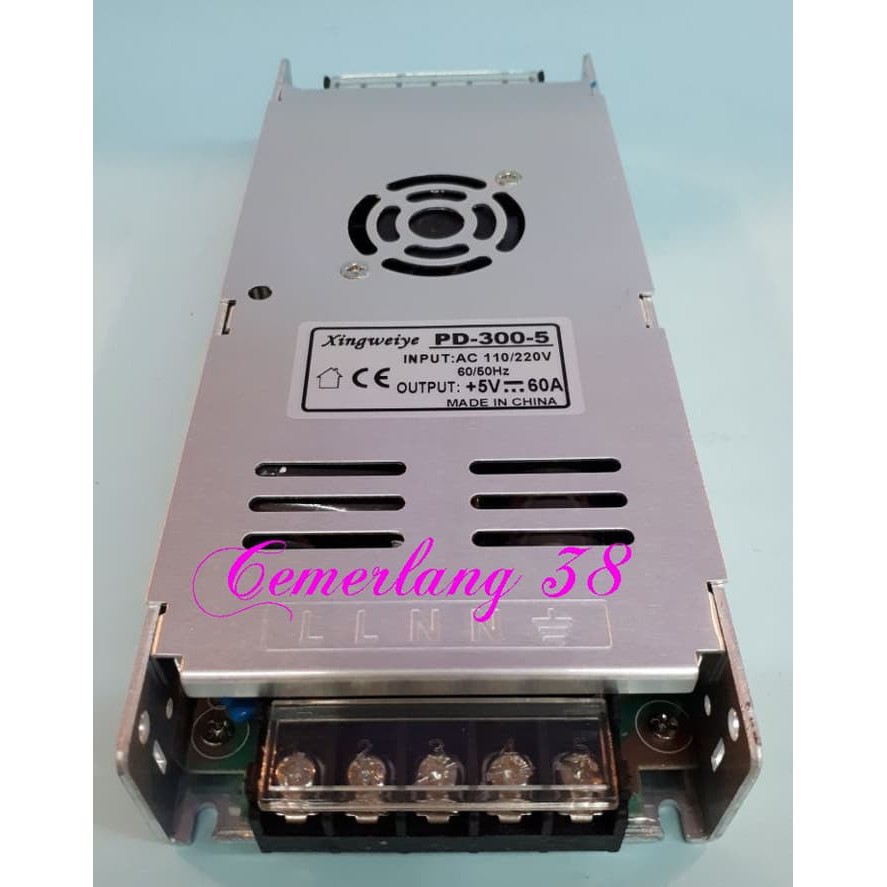 Switching Power Supply 5V 60A SLIM AC DC Adaptor Jaring 5 V 60 A