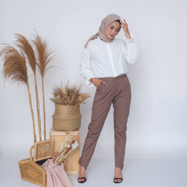  Baggy  pants  Latte  Shopee Indonesia