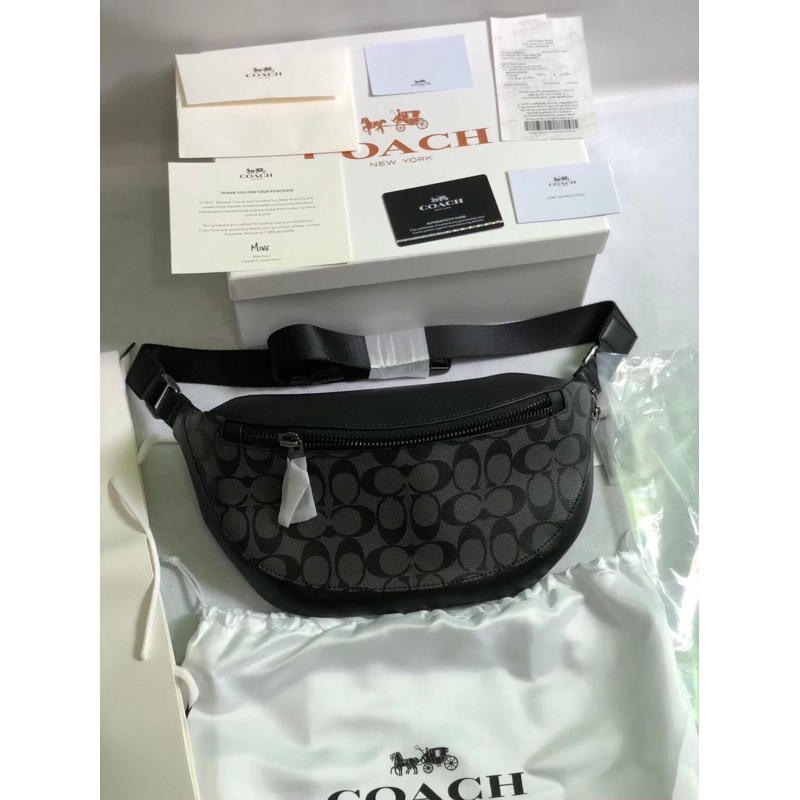 tas Pria waistbag coach signature black original