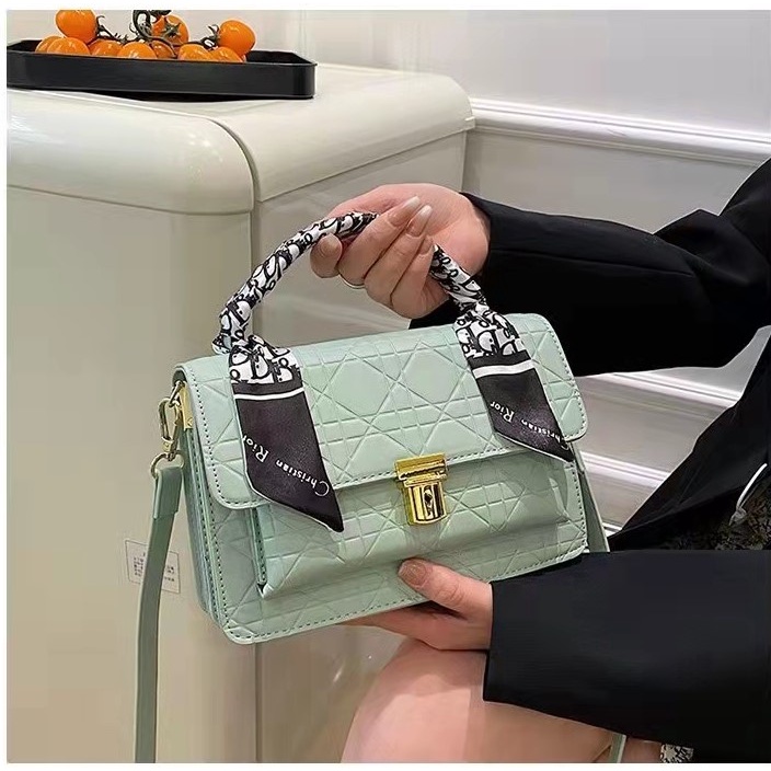 BJ65721 - BLACK/GREEN/WHITE - TAS WANITA FASHION IMPORT MODIS ELEGAN TERMURAH TERLARIS TERBARU BAGSTORE JAKARTA TAS BATAM ZC5721