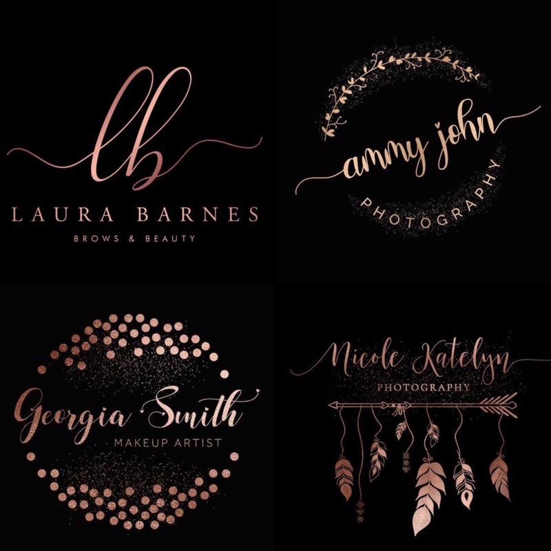 (DRAN BLACK ROSEGOLD 1) JASA DESAIN LOGO OLSHOP BISNIS MURAH MEWAH