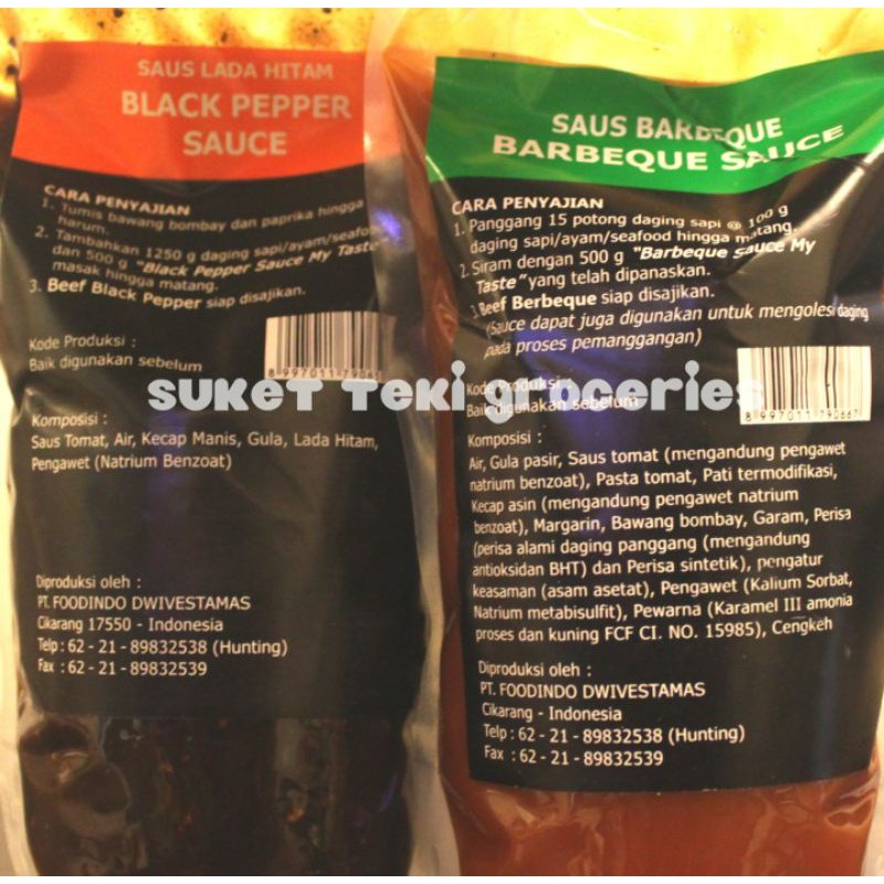 My Taste Blackpepper / Barbeque Sauce 1kg  Horeka Pack GROSIR