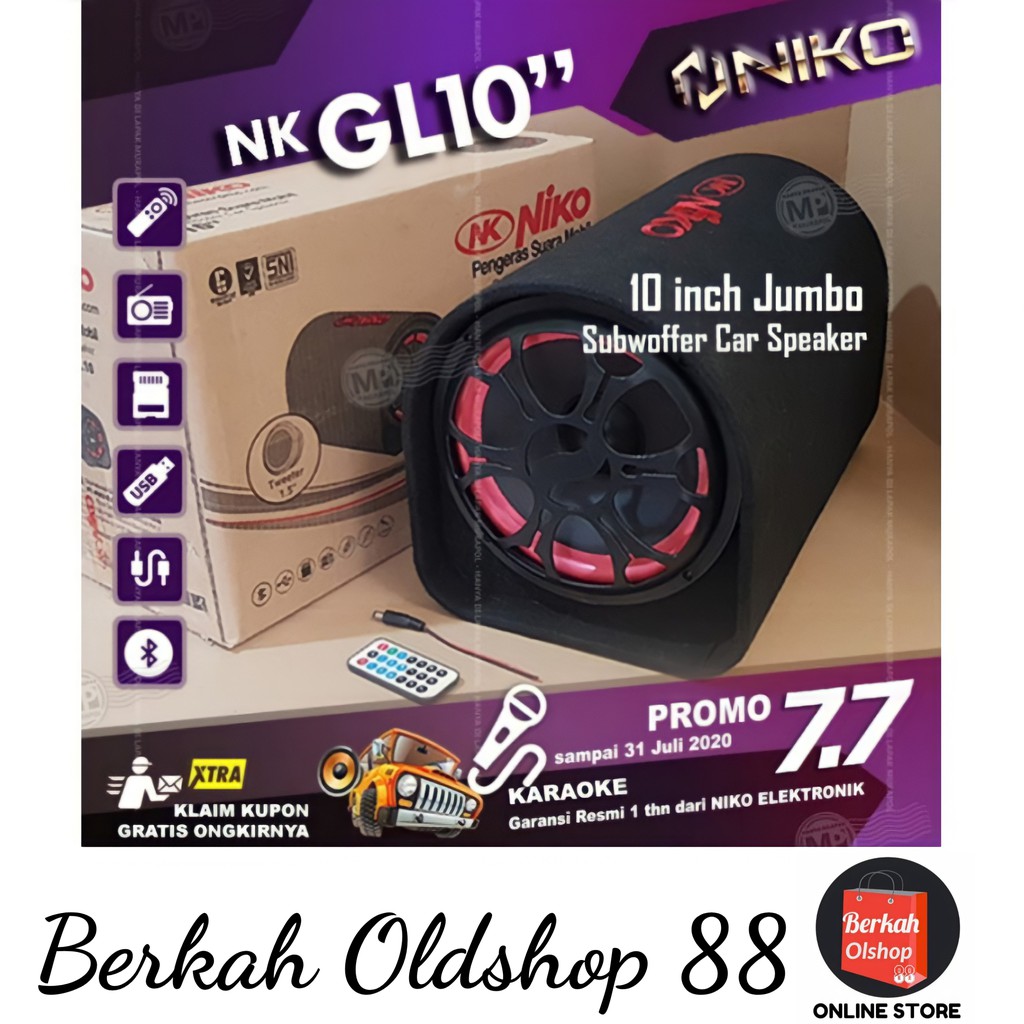 Speaker Niko GL 10. Subwoofer Car Speaker 10 Inch Bluetooth