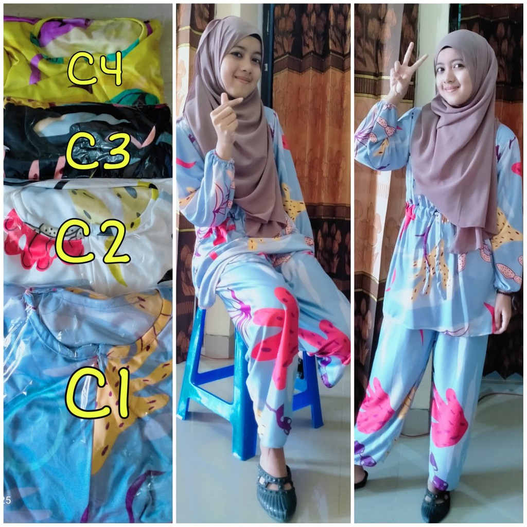 Setelan Wanita Baju Dan Celana Setcel Terbaru Hyget Super Termurah