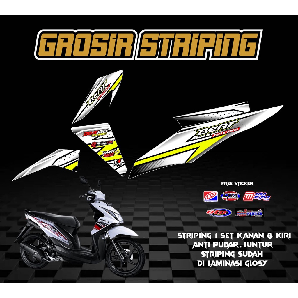 STRIPING VARIASI STICKER MOTOR BEAT FI 2012-2015 RACING