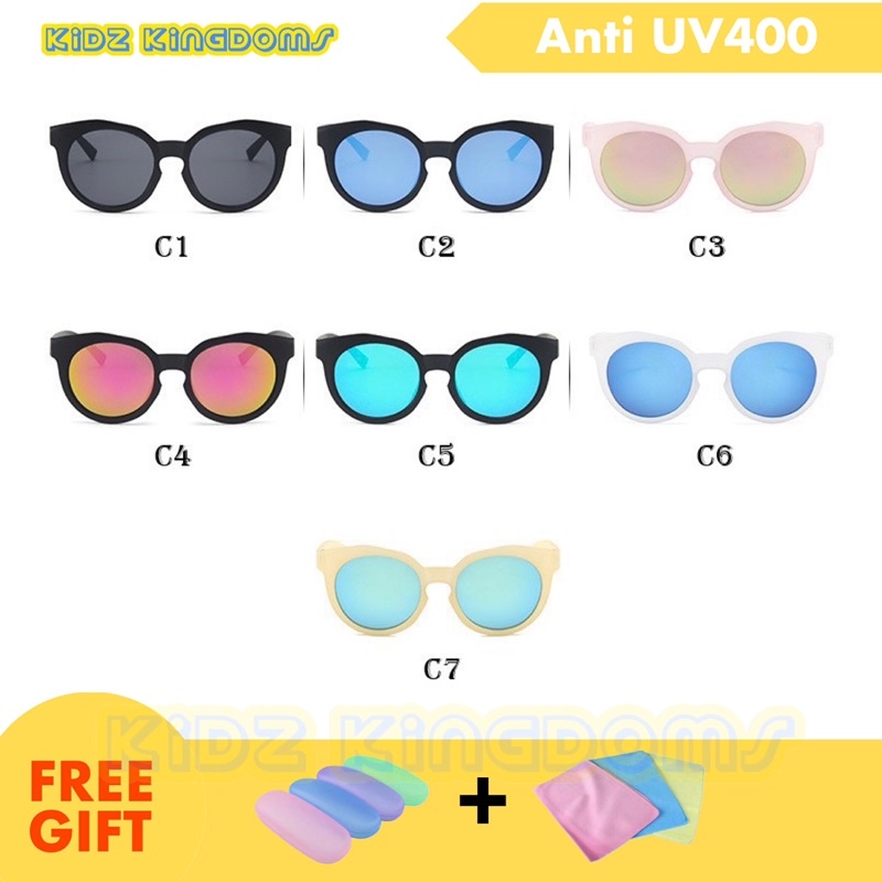 Kacamata Hitam Anak Anak Fashion Warna Warni Anti UV400