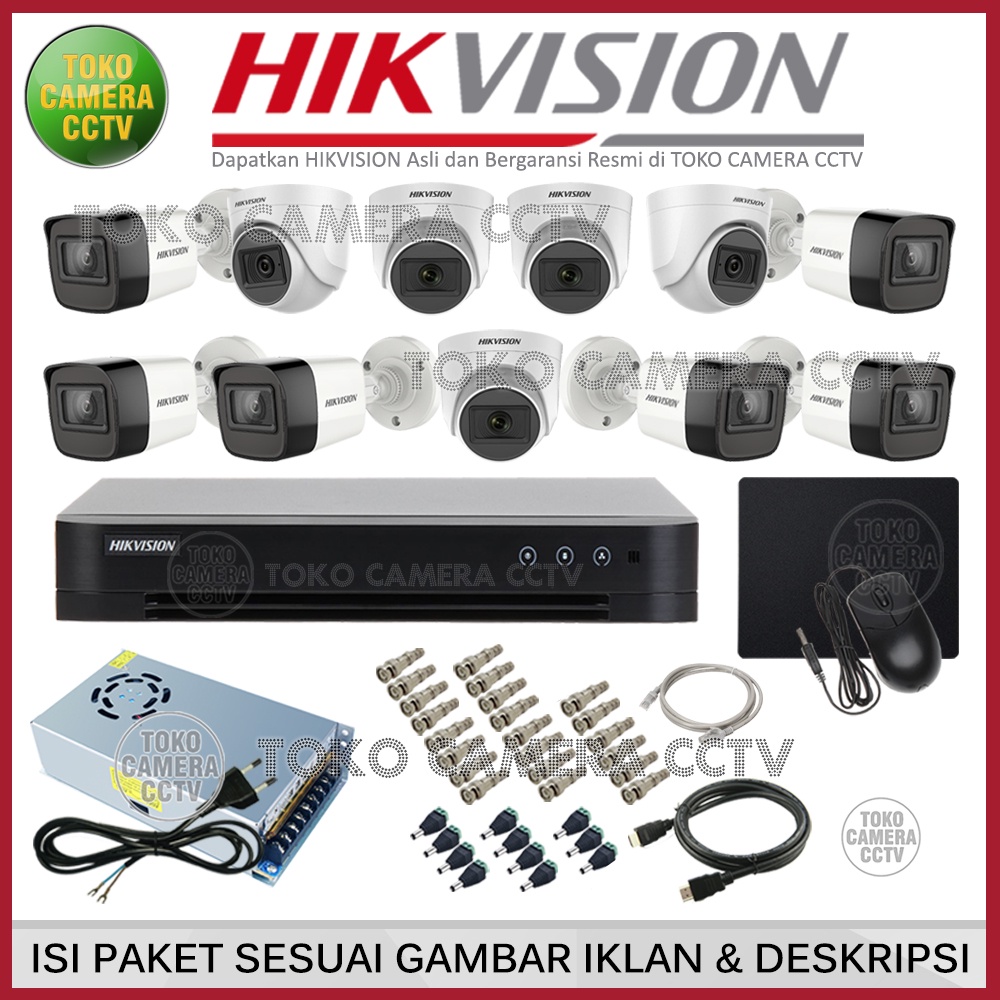 PAKET CCTV HIKVISION 2MP 16 CHANNEL 11 KAMERA