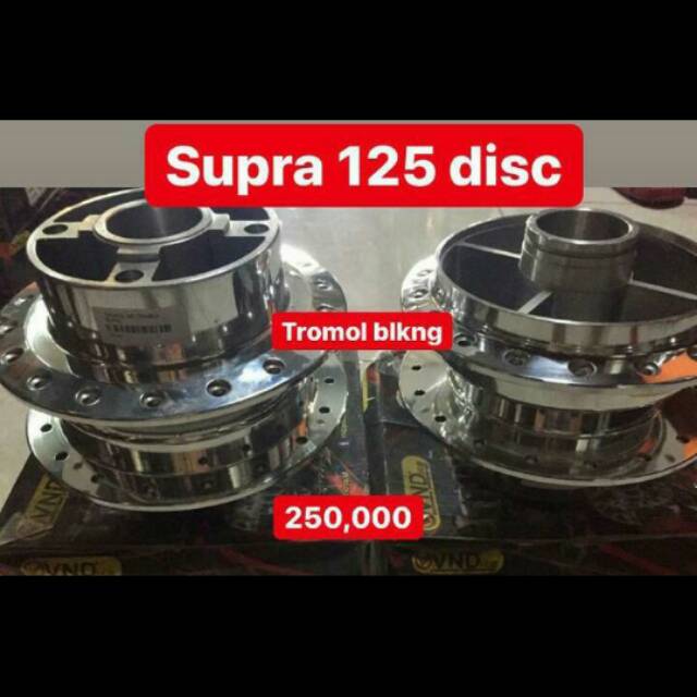 Tromol roda belakang VND Supra125 New Disc/Cakram Crom