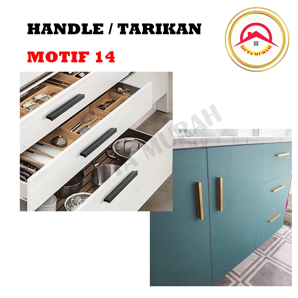 Gagang Pintu Lemari Tarikan Laci Pegangan Lemari Handle Rose Gold &amp; Hitam Motif 14