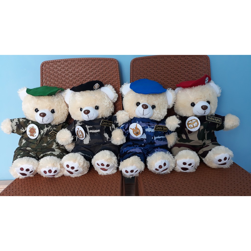 Boneka Wisuda TNI AD AU AL Kopassus Raider Army Boneka Akademi Militer Tentara Boneka Kostrad Akmil Profesi Kenaikan Jabatan Wanita Persit Upacara Souvenir Murah Cantik buat Saudara Kaka Suami Pasangan Istri Ukuran Medium Kado Hadiah Gift Rekomendasi