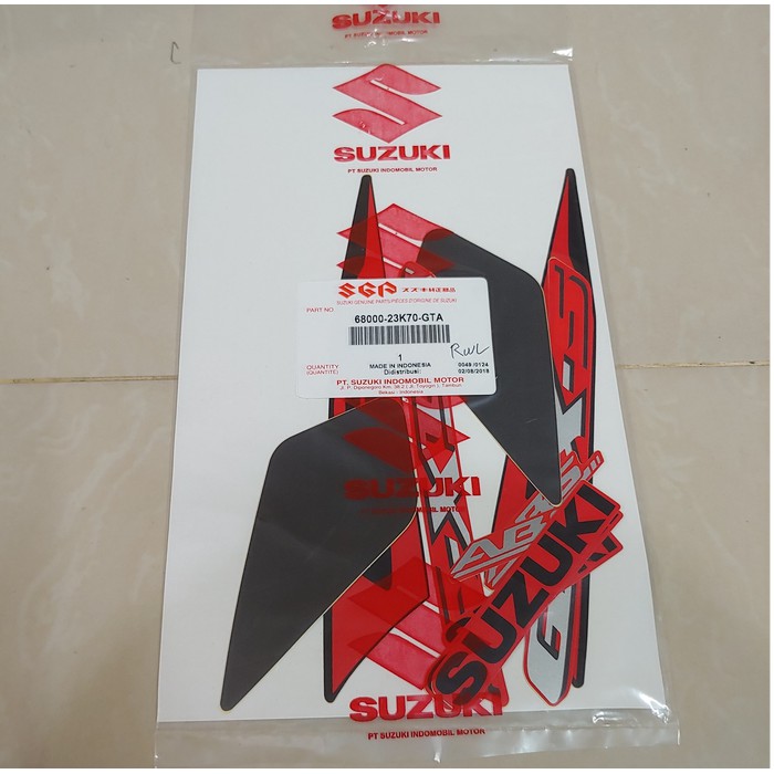 Striker motor suzuki / Stiker Bodi & Lis Body & Striping Gsx150S 2017 Merah Original SGP