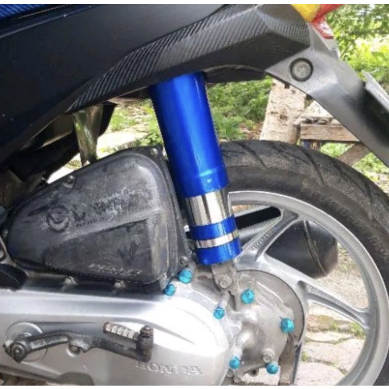 COVER SHOK SHOCK PLUS JALU AS RODA DEPAN MATIC HONDA BEAT,VARIO,SCOOPY,GENIO DAN YAMAHA MIO XEON SOUL FINO - BIRU