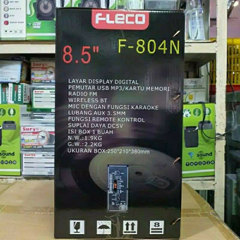 Fleco Speaker Bluetooth F804N Free Mic Karaoke/Salon Aktif Super Bass Subwoofer 8,5 Speaker wireless